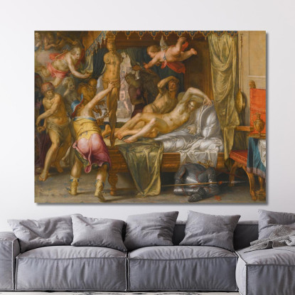 Marte E Venere Sorpresi Da Vulcano 3 Joachim Wtewael jwl10 quadro stampato su tela