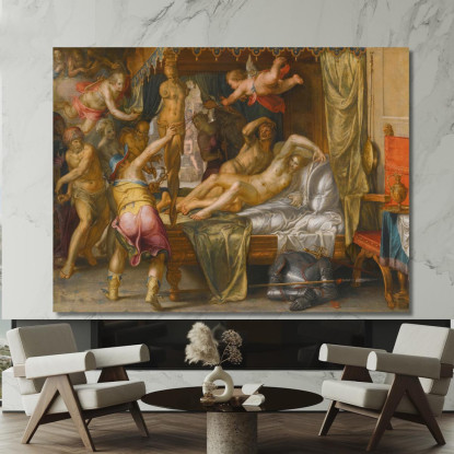 Marte E Venere Sorpresi Da Vulcano 3 Joachim Wtewael jwl10 quadro stampato su tela