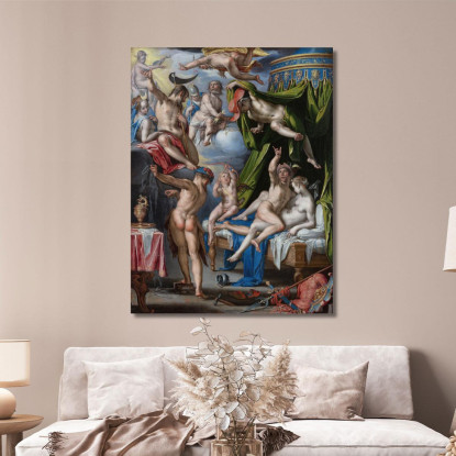 Marte E Venere Sorpresi Da Vulcano Joachim Wtewael jwl11 quadro stampato su tela
