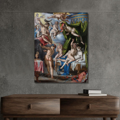 Marte E Venere Sorpresi Da Vulcano Joachim Wtewael jwl11 quadro stampato su tela