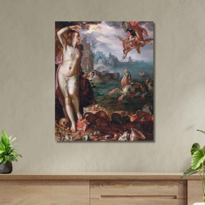 Perseo Libera Andromeda Joachim Wtewael jwl14 quadro stampato su tela