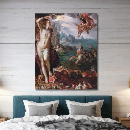 Perseo Libera Andromeda Joachim Wtewael jwl14 quadro stampato su tela