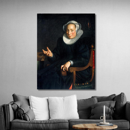 Ritratto Di Christina Wtewael Van Halen (1568-1629) Joachim Wtewael jwl15 quadro stampato su tela