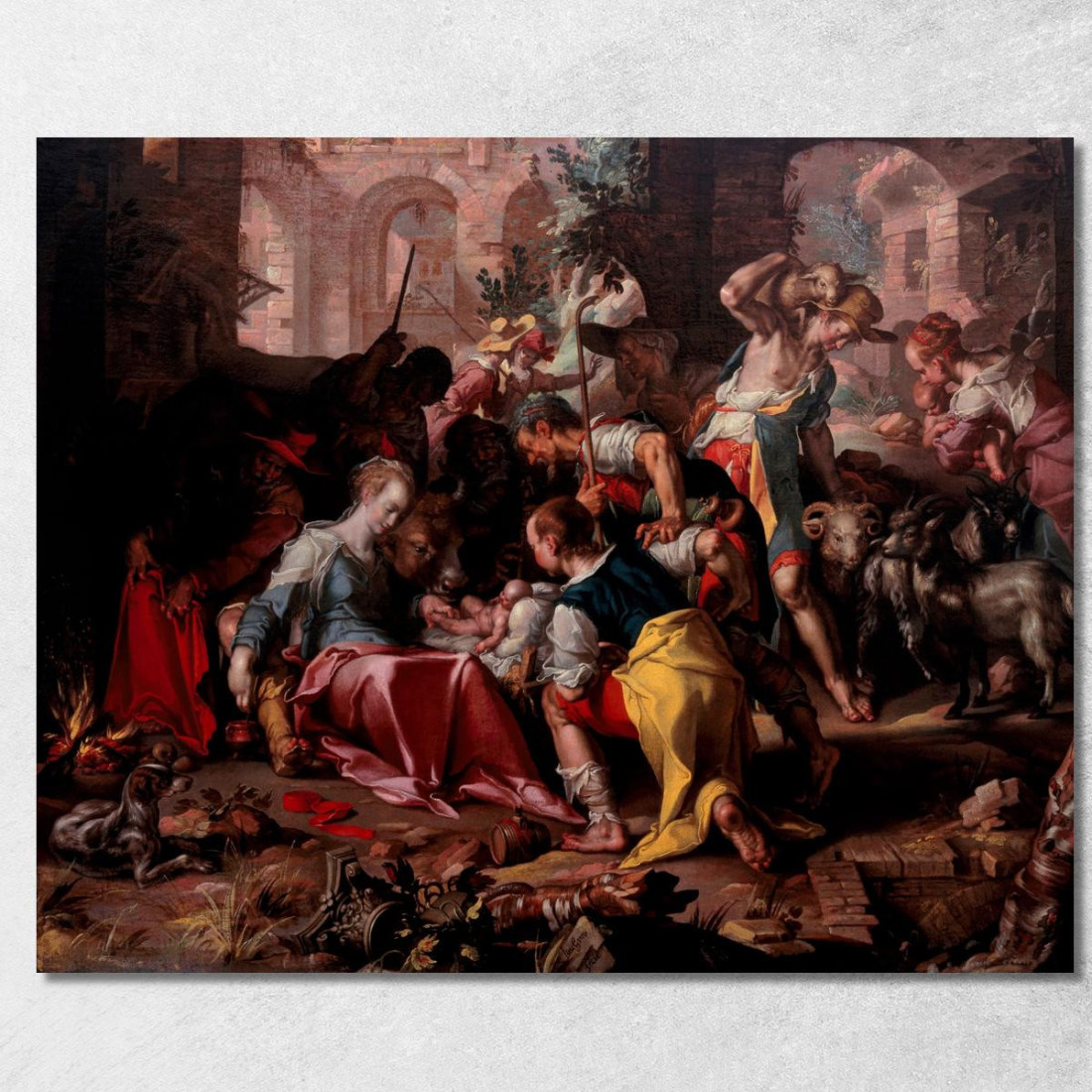 L'Adorazione Dei Pastori Joachim Wtewael jwl18 quadro stampato su tela