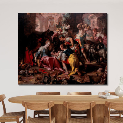 L'Adorazione Dei Pastori Joachim Wtewael jwl18 quadro stampato su tela
