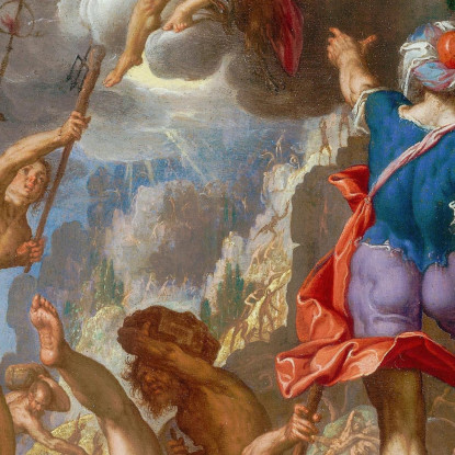 La Battaglia Tra Gli Dei E I Giganti Joachim Wtewael jwl19 quadro stampato su tela