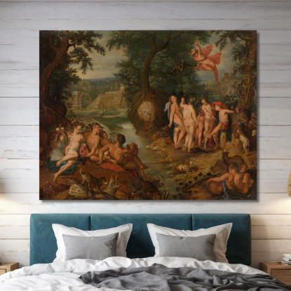 Il Giudizio Di Paride Joachim Wtewael jwl24 quadro stampato su tela