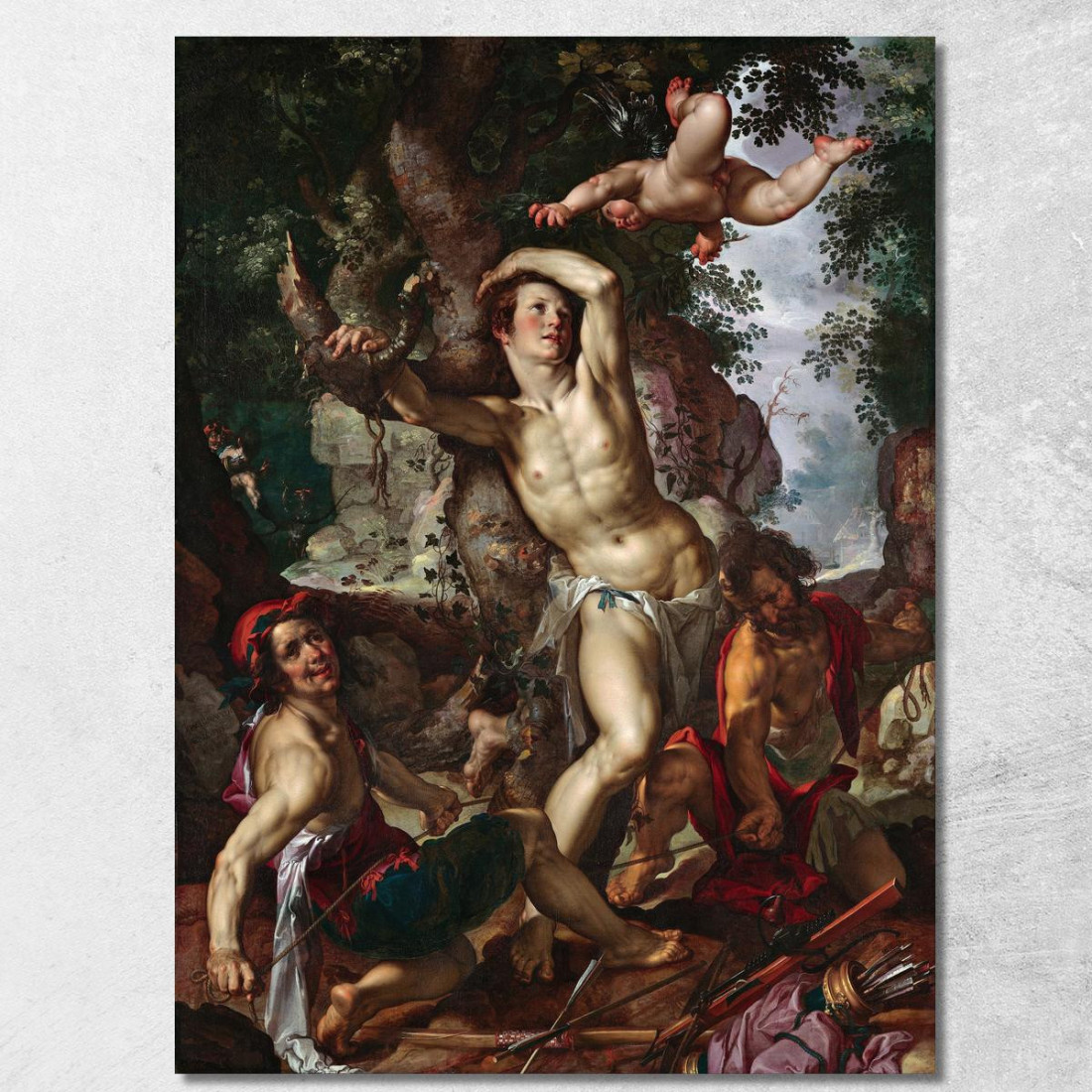 Il Martirio Di San Sebastiano Joachim Wtewael jwl27 quadro stampato su tela