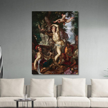 Il Martirio Di San Sebastiano Joachim Wtewael jwl27 quadro stampato su tela