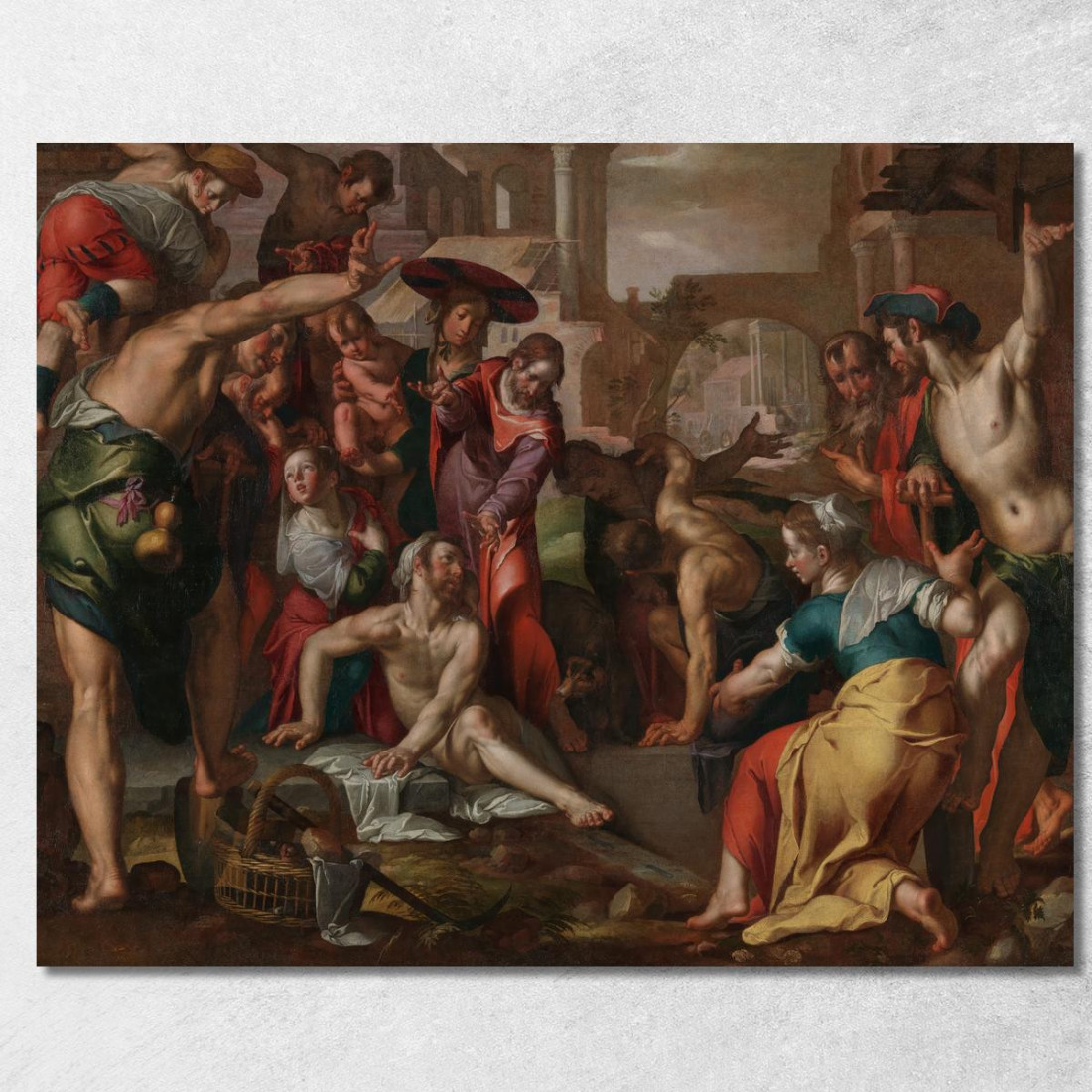 La Resurrezione Di Lazzaro Joachim Wtewael jwl28 quadro stampato su tela