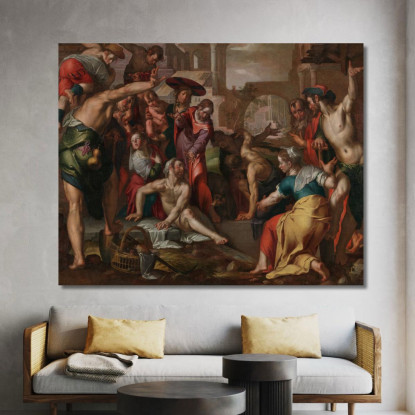 La Resurrezione Di Lazzaro Joachim Wtewael jwl28 quadro stampato su tela