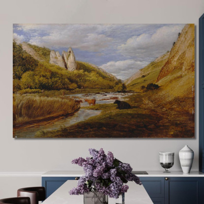 A Dovedale 2 John Linnell jln13 quadro stampato su tela