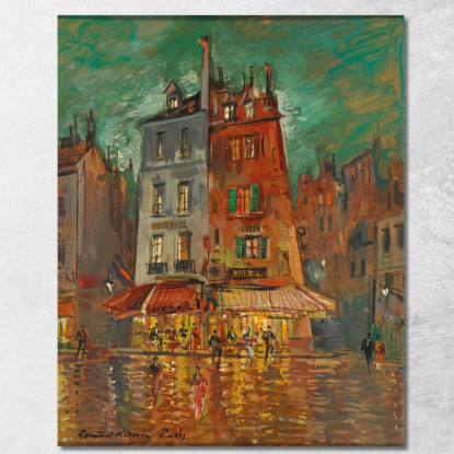 Parigi Notturna Konstantin Alexeevich Korovin kak15 quadro stampato su tela