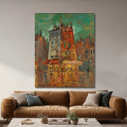 Parigi Notturna Konstantin Alexeevich Korovin kak15 quadro stampato su tela