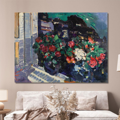 Rose Su Un Davanzale Gurzuf Konstantin Alexeevich Korovin kak25 quadro stampato su tela