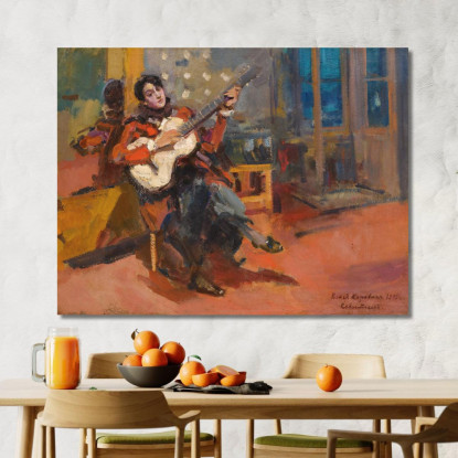 Il Suonatore Di Chitarra Konstantin Alexeevich Korovin kak30 quadro stampato su tela