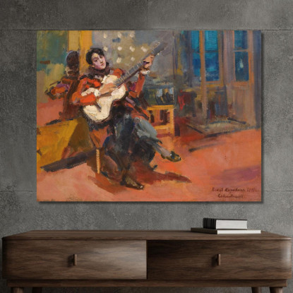 Il Suonatore Di Chitarra Konstantin Alexeevich Korovin kak30 quadro stampato su tela