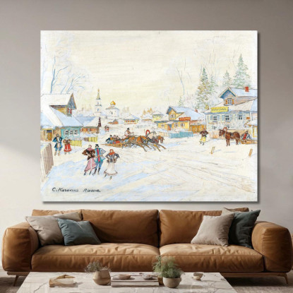 Paesaggio Invernale Konstantin Alexeevich Korovin kak39 quadro stampato su tela