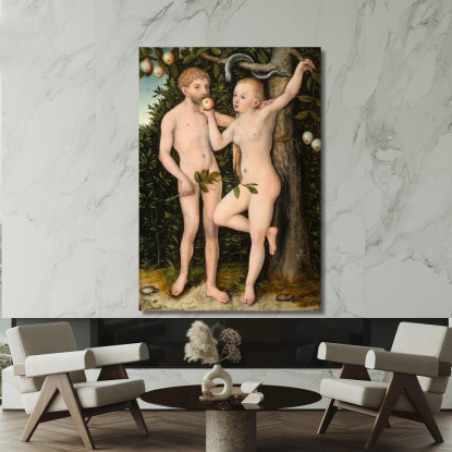 Adamo Ed Eva 2 Lucas Cranach the Elder lce3 quadro stampato su tela