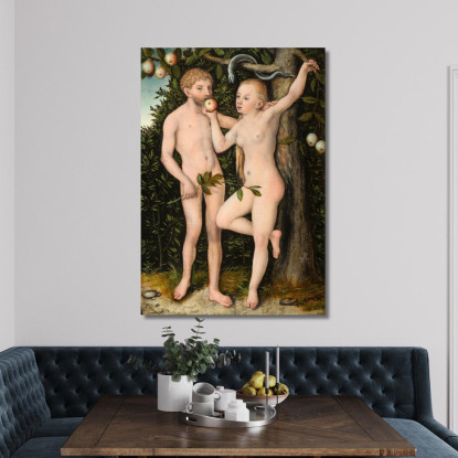 Adamo Ed Eva 2 Lucas Cranach the Elder lce3 quadro stampato su tela