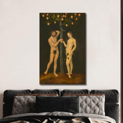 Adamo Ed Eva 3 Lucas Cranach the Elder lce4 quadro stampato su tela