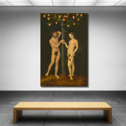 Adamo Ed Eva 3 Lucas Cranach the Elder lce4 quadro stampato su tela