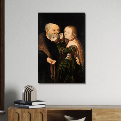 Una Coppia Male Assortita Lucas Cranach the Elder lce8 quadro stampato su tela