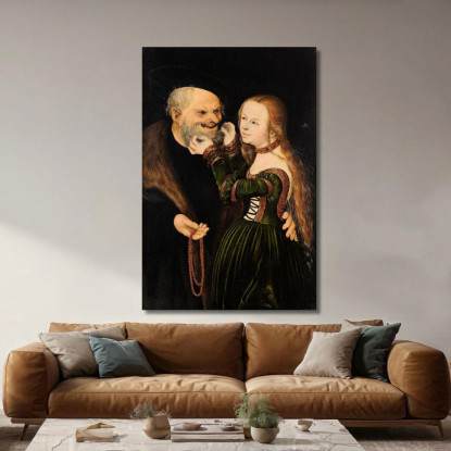 Una Coppia Male Assortita Lucas Cranach the Elder lce8 quadro stampato su tela