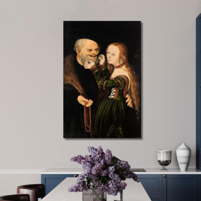 Una Coppia Male Assortita Lucas Cranach the Elder lce8 quadro stampato su tela