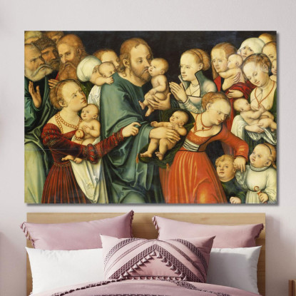 Cristo Che Benedice I Bambini 2 Lucas Cranach the Elder lce12 quadro stampato su tela