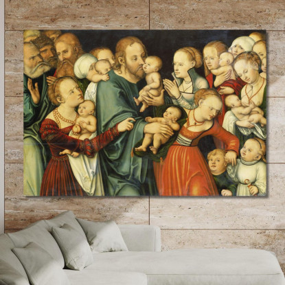 Cristo Che Benedice I Bambini 2 Lucas Cranach the Elder lce12 quadro stampato su tela