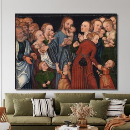 Cristo Che Benedice I Bambini Lucas Cranach the Elder lce13 quadro stampato su tela
