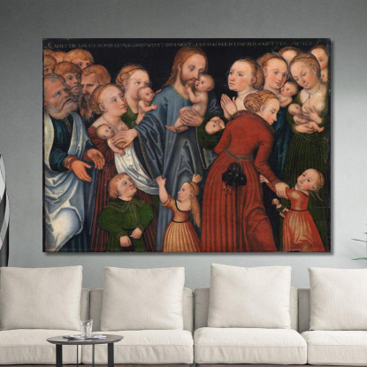 Cristo Che Benedice I Bambini Lucas Cranach the Elder lce13 quadro stampato su tela