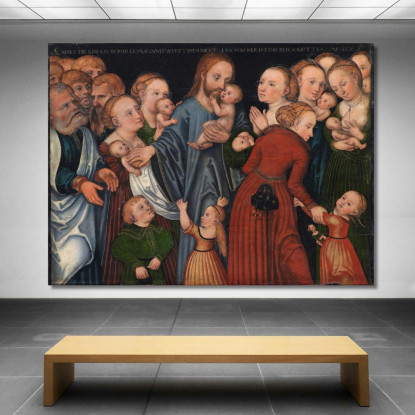 Cristo Che Benedice I Bambini Lucas Cranach the Elder lce13 quadro stampato su tela