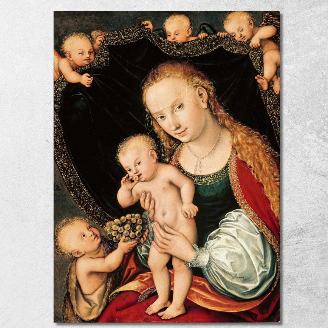 Madonna Col Bambino Con Il Giovane San Giovanni Battista Lucas Cranach the Elder lce35 quadro stampato su tela