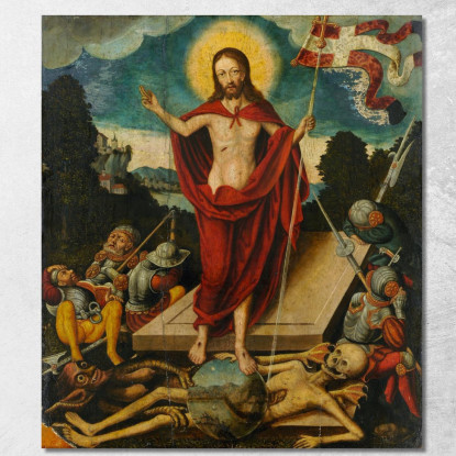 Resurrezione Di Cristo E Il Trionfo Sulla Morte E Il Diavolo Lucas Cranach the Elder lce57 quadro stampato su tela