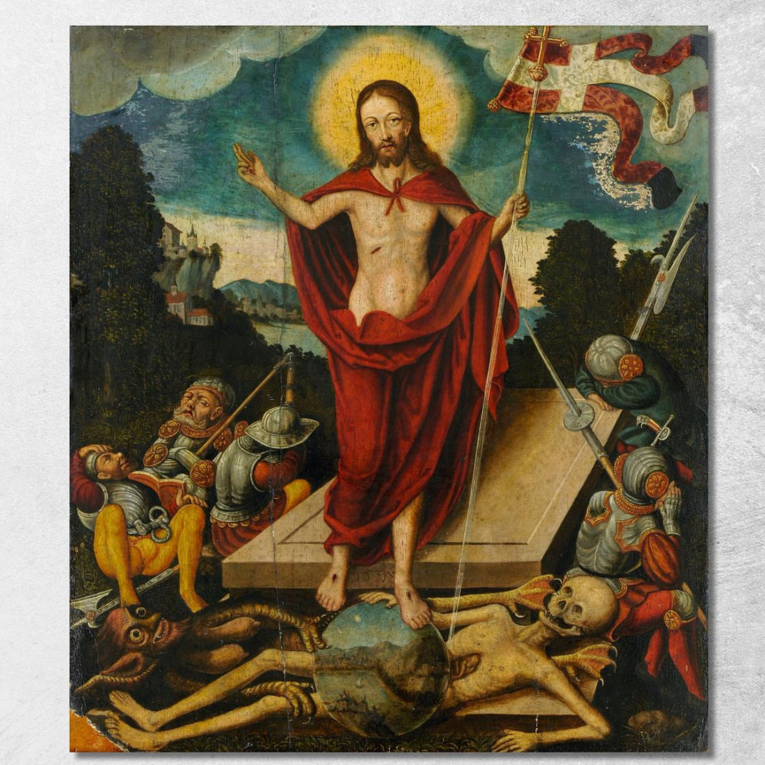 Resurrezione Di Cristo E Il Trionfo Sulla Morte E Il Diavolo Lucas Cranach the Elder lce57 quadro stampato su tela