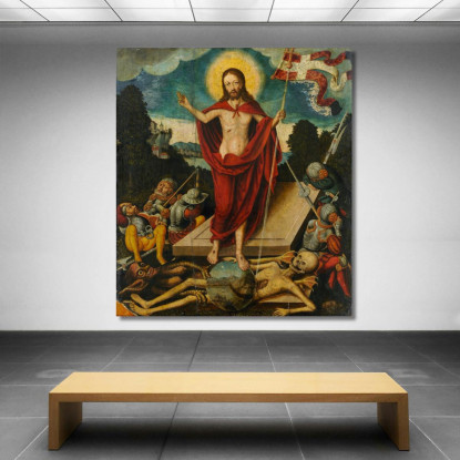 Resurrezione Di Cristo E Il Trionfo Sulla Morte E Il Diavolo Lucas Cranach the Elder lce57 quadro stampato su tela