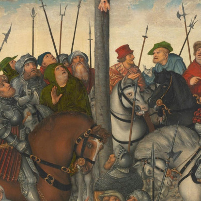 La Crocifissione 3 Lucas Cranach the Elder lce63 quadro stampato su tela