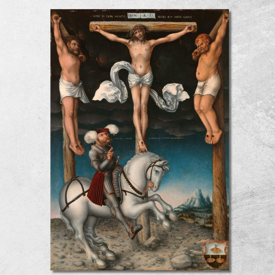 La Crocifissione Con Il Centurione Convertito Lucas Cranach the Elder lce64 quadro stampato su tela