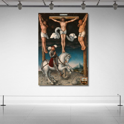 La Crocifissione Con Il Centurione Convertito Lucas Cranach the Elder lce64 quadro stampato su tela