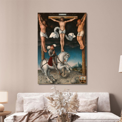 La Crocifissione Con Il Centurione Convertito Lucas Cranach the Elder lce64 quadro stampato su tela