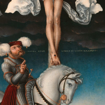 La Crocifissione Con Il Centurione Convertito Lucas Cranach the Elder lce64 quadro stampato su tela