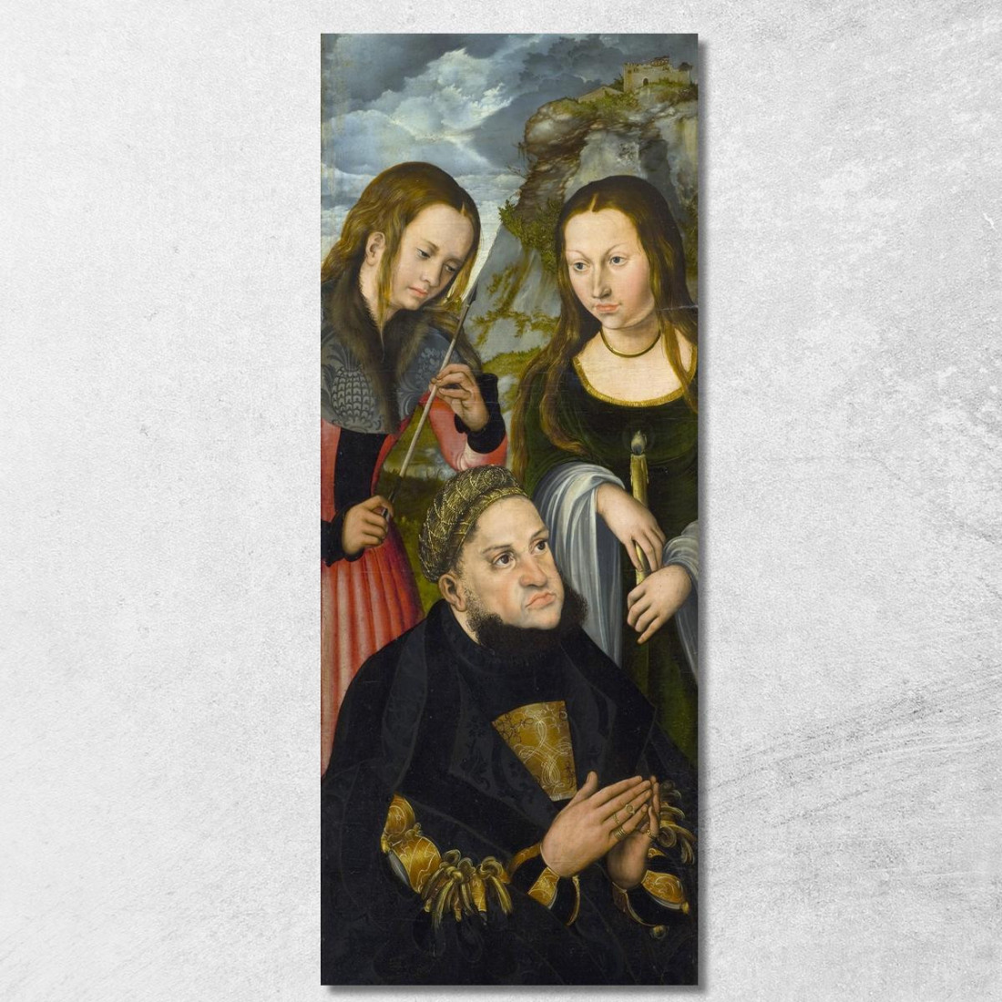 L'Elettore Federico Il Saggio Di Sassonia 1463-1525 Con Le Sante Orsola (A Sinistra) E Genoveffa (A Destra) Lucas Cranach the E