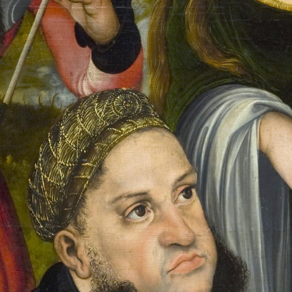 L'Elettore Federico Il Saggio Di Sassonia 1463-1525 Con Le Sante Orsola (A Sinistra) E Genoveffa (A Destra) Lucas Cranach the E