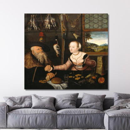 La Coppia Male Assortita Lucas Cranach the Elder lce72 quadro stampato su tela