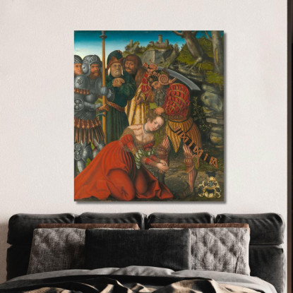 Il Martirio Di Santa Barbara Lucas Cranach the Elder lce81 quadro stampato su tela