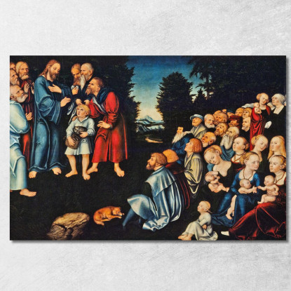 Il Miracolo Dei Cinque Pani E Due Pesci Lucas Cranach the Elder lce82 quadro stampato su tela