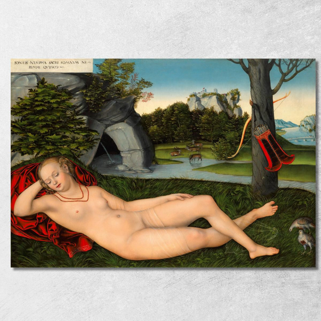 La Ninfa Della Sorgente Lucas Cranach the Elder lce83 quadro stampato su tela