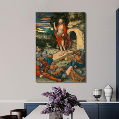 La Resurrezione Lucas Cranach the Elder lce84 quadro stampato su tela